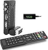 SQUADO Ricevitore Digitale Terrestre DVB-T2 HD 1080p con Uscita HDMI, Supporto H.265/HEVC 10 Bit, Telecomando Universale 2 in 1, Display LED