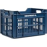 Urban Proof Recycled Bicycle Crate (Panier RECYCLÉ) 30L Dark Blue, Cesta per Bicicletta (Riciclata con Cestino), a Prova di Urbano, 30 l, Blu Scuro Unisex-Adulto, Nero, Taglia Unica
