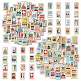 100 Adesivi con Punti di Riferimento Mondiali, Adesivi per Bagagli, Adesivi Divertenti per Adulti, Laptop, Skateboard, Biciclette