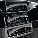 SHAOHAO [ 3 pezzi Compatibili con Audi A6 C8/4K & A7 4K8 2019-2023 2024 (Navigation + Rear Entertainment System) Set completo di pellicole protettive in vetro temperato Audi A6 C8