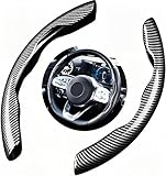 Coprivolante per Auto per BMW 1 Series F40 F52 F20 F21 E88 E82 E87 E81 M140i 125i 125d 120i 120d, Fibra Carbonio Antiscivolo Ultraleggero copri volante Accessori Interni per Auto Universali,Black