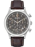 Bulova Orologio Analogico al Quarzo Uomo con Cinturino in Pelle 96B356