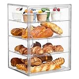 Generico Vetrina Per Pasticceria Porta Pane Da Cucina Portapane Vetrina Pasticceria Acrilico 40x30x25cm, Organizer Ermetico Trasparente Per Pane, Per Bancone Cucina, Esposizione Bar Colore Bianco