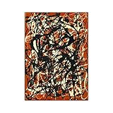 JZSDGB Jackson Pollock Forma libera Quadri Astratti Stampa su tela.Riproduzioni di dipinti su tela Opere d'arte famose Poster e stampe Arte della Parete 30x42cm(12x17in) Senza cornice