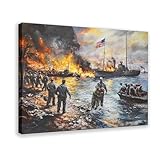 Poster su tela Survivants De Pearl Harbor, decorazione per camera da letto, ufficio, stanza, regalo, 50 x 75 cm