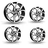 Elite 4 Cerchi in lega per Golf 5 6 7 8, 17 pollici, Nero, Alluminio, Compatibili con Autovettura