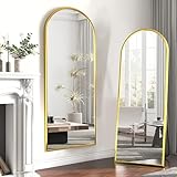 SDXYSTCE Specchio da terra ad arco, Grande specchio a figura intera, 160 x 50 cm Specchio a figura intera con staffa, oro, Specchio per vestirsi, Per camera da letto, soggiorno