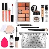Fenshine,Set di trucco professionale tutto in uno, kit per trucco cosmetico con borsa portaoggetti portatile da viaggio, palette di ombretti, lucidalabbra, per adolescenti e adulti (13 pezzi)