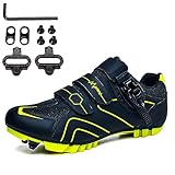 PENXZT Scarpe ciclistiche MTB Maschile Scarpe per Mountain Bike compatibili con tacchette SPD a 2 bulloni Scarpe da Ciclismo da Corsa all'aperto Interno con Fibbia Veloce,D,46 EU