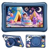 BRILLAR Tablet Bambini 7 Pollici,Android 13 Tableta,8(4+4) GB RAM, 64GB ROM(TF card 256 GB),Octa-Core,Controllo Parentale,WiFi,Tablet per Bambini con Custodia(Blu)