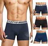 Lotto Confezione 6 Boxer Uomo Sportswear in Cotone Elasticizzato Stretch,Taglie S-M-L-XL-XXL,Colori Assortiti (IT, Testo, M, Regular, Regular, LB1346: 2 Nero 2 Jeans 2 Blu)