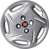 SERIE 4 COPRICERCHI COPPE RUOTA 13 SEICENTO LOGO ROSSO NON ORIGINALI 9350