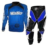 WinNet Completo Tuta da Moto Cross Enduro Quad per Adulto Maglia + Pantalone (S)