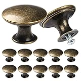 TsunNee - 12 pomelli per armadietti vintage, pomelli per cassetti chic, maniglie per mobili della cucina antiche, pomelli rotondi per ante di mobili da 30 mm, colore bronzo