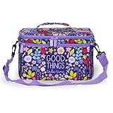 Legami - Borsa termica per il pranzo, tema Flowers, borsa termica per il pranzo, grande capienza 7,7 litri, tracolla regolabile, 28 x 17 x 15 cm