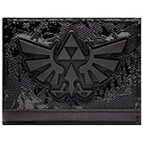 Hyrule Zelda Triforce Gomma Castello Regno Mappa Portafoglio/Bi-Pieghevole ID & Porta-Carte, Nero