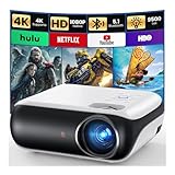 Mini Proiettore 4K, HAPPRUN 2025 Upgraded Videoproiettore Portatile 1080P Full HD Bluetooth 5.1 Projector da Esterno Compatibile con HDMI/TV Stick/USB/PS5/Laptop