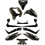 One by Camamoto Kit Set Carene Complete plastiche Compatibile con (cod 77380051 Yamaha x-Max 125-250cc Anno dal 2005-2006-2007-2008-2009 Colore Nero Lucido)