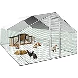 IDMarket, Recinto per pollaio da 12 m² e 4 x 3 m, in acciaio zincato