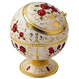 Posacenere Vintage Antivento con Coperchio per Sigarette per Interni ed Esterni, Regalo per Uomini, Donne e Bambini (White)