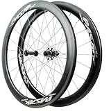 NBTRXWAFR Set di Ruote in Carbonio 700C, Altezza 40/50/55 Mm, Compatibile con Freni C/V, Mozzi A Trazione Diretta, Alluminio 7075, 1600-1735G,Bianca,38mm