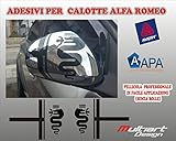 Multiart Design Adesivi per Calotte SPECCHIETTI Alfa Romeo 159,147, Mito, Giulietta,Giulia Stickers (Nero Opaco)