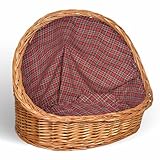 OKAFFAREFATTO MADDALONI Cuccia lettiera in vimini con cuscino cesta lettino per animali 54x40x44 medium