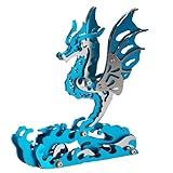 SOLIAXDIY Zodiac Sea Horse - Kit di costruzione in metallo 3D Mecha, modello meccanico fai da te con base ondulata, 150 pezzi, modellismo scultura per adulti (blu)