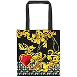 BACI-MILANO Borsa Shopper Cotton Bag Le GIOIE Black Mood 38X41CM in Cotone Shopping Tempo Libero
