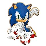 Trefl - Puzzle in Legno: Sonic The Hedgehog, Sonic Allegro - 50 Pezzi, Puzzle ad Incastro Wooden Puzzle, Forme Irregolari, 10 Figure, Puzzle Moderno per Bambini dai 5 Anni