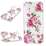 Lumineux - Custodia in silicone per Samsung Galaxy A40/A50/A70 Fleurs Rosa Samsung Galaxy A50