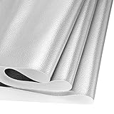 DMiotech Foglio in Ecopelle 53 Pollici x 12 Pollici Metal Soft Grain Argento Rotolo in Ecopelle Pu per Progetti Artigianali Fai-Da-Te