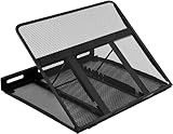 Amazon Basics Supporto per laptop ergonomico, regolabile e ventilato, compatibile con computer portatili fino a 17,3", 33 x 28.7 x 18.5 cm, nero