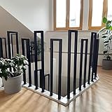 T-ZBDZ Ringhiera per Scale Interne a u, Corrimano per Scale Interne, Ringhiera a forma di u in Ferro, Parapetto Scala Esterni, per Corridoio Ingresso Terrazza, Nero, 85cm