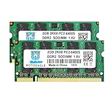 Motoeagle DDR2 800MHz PC2-6400S 2GB SODIMM, 4GB Kit (2GBx2) CL6 2Rx8 200-Pin PC2-6400 Memoria Laptop