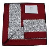 Russo Tessuti Completo Lenzuola Letto Matrimoniale Renato Balestra SOFI Bordeaux Argento Lurex