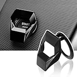 LOAGHBA Copertura Pulsante di Avvio Auto per VW Golf 6 GTI Golf 7 Golf 7 GTI Golf Tdi Golf Sportsvan, Copri Pulsante Start Stop in Lega Decorazioni Protezione, Accessori Auto,Black