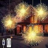 CNMTCCO Ghirlanda di luci natalizie, confezione da 4 luci USB da appendere, 480 pezzi, 8 modalità, luci a sfera impermeabili in filo di rame, adatte per casa, Natale, Halloween, feste all'aperto