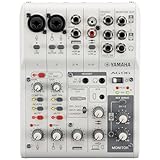 YAMAHA Mixer AG06MK2 Mixer a 6 Canali per Streaming Live con Interfaccia Audio USB, per Windows, Mac, iOS e Android, Bianco
