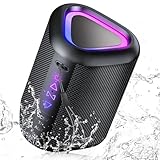 aowoka 2025 Cassa Bluetooth Portatili Senza Fili con Luce Led, Bluetooth 5.4, 24 Ore, Altoparlante Bluetooth Bassi Potente, Impermeabile IPX7, Speaker da Esterno per Viaggi, Sport, Feste, Ciclismo