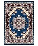 Parure (3 pezzi) di Tappeti economici persiani orientali stile classico 4480 azzurro tris scendiletto (1 pezzo 70x130 + 2 pezzi 55x105)
