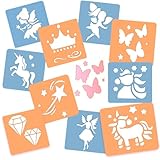 Stencil di Pittura per Bambini, 10 Pezzi 15x15cm Fate Fiaba, Modelli Plastica e Riutilizzabili di Disegno Creativo, Sagome DIY Decorazione Arte e Artigianato, Carta Muro Legno Tessuto