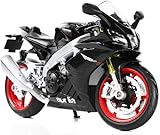 Risopen 1/12 comaptibile per Aprilia Modello di motocicletta Nero pressofuso Sport Modello di motocicletta da corsa Giocattolo Regalo Collezione per ragazzi (RSV4 RR1000)
