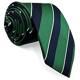 Shlax&Wing Strisce Cravatta da uomo Blu Verde Classic Extra lungo 160cm Nuovo