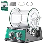 Huanyu Gioielleria lucidatrice 3kg capacità Barrel Tumbler Polisher Rotary Tumbler Machine Barrel lucidatrice con 450g perle di lucidatura Adatto per gioielli hardware lucidatura (3kg)