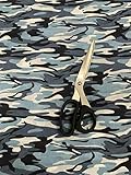 Textile Station - Tessuto mimetico militare mimetico blu militare in policotone, larghezza 111,8 cm, per airsoft paintball (blu/nero)