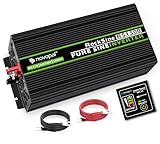 Novopal Power Inverter Onda Sinusoidale Pura 1500W 3000W Trasformatore di Potenza Convertitore DC 12V in AC 220V 230V Invertitore di Tensione,2 EU Presa con Uscita USB 5M di Telecomando