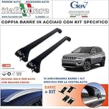 Italfodere Barre da Tetto Jeep Compass dal 2016 Portatutto Portapacchi GEV 9200+9268 Acciaio