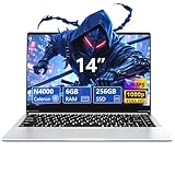 PC Portatile Win 11Pro OS, 14,1 Pollici Notebook Celeron N4000 Processor, PC Portatile 6GB LPDDR4 RAM 256GB SSD, Notebook 1080P Schermo 180°Flip, Laptop + Mini-HDMI/USB3.0/BT4.2/TF Card Slot/Webcam