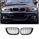 Hengjiayao E81 Griglia Anteriore per BMW 1 E81 E87 PRE Griglia Paraurti Nera E81 Griglia Radiatore 2004 2005 2006 2007 Doppia Griglia Grill (For 1er E81 2004-2007 PRE)